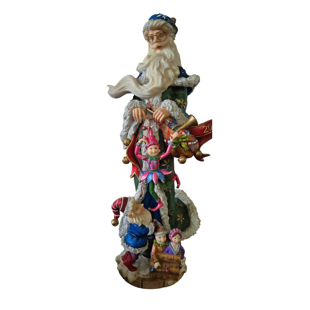 Lenox Vintage Santas Marionettes The 2007 Pencil Santa Figurine Green Robe